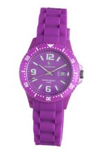 Laurens GW41B922Y Colored Rubber Purple Rubber Rotating Bezel Date