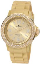 Laurens GW70J905Y Swarovski Crystal Bezel Gold Dial Rubber