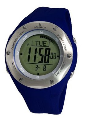 Laurens L126J901Y Technical Digital Blue Resin Multifunction Compass Dual Time