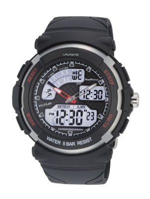 Laurens M012J901Y Digital Analog Digital Black Rubber Multifunction Birthday Records