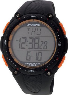 Laurens M076J900Y Technical Digital Black Resin Multifunction Heart Rate Monitor