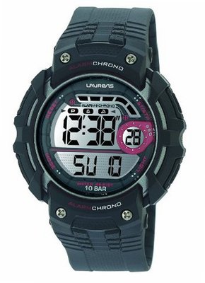 Laurens M086J900Y Digital Multifunction Black Rubber Strap Dual Time