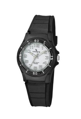 Laurens VP60J900Y Resin Analog Black Rubber Strap White Dial
