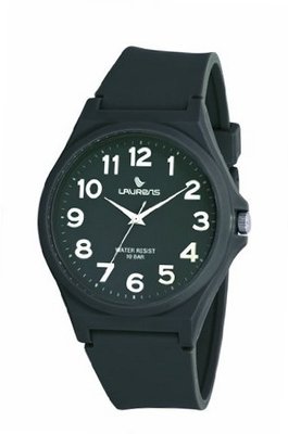 Laurens VR02J902Y Colored Rubber Black Dial Rubber Strap Water Resistant