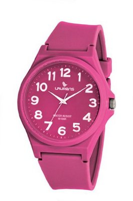Laurens VR02J903Y Colored Rubber Dark Pink Dial Rubber Strap