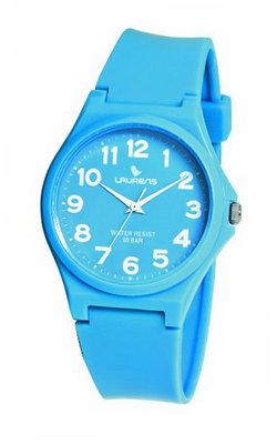 Laurens VR04J909Y Colored Rubber Light Blue Dial Rubber Strap
