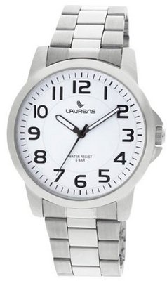 Laurens X074J903Y Metal Band Analog Stainless Steel Bracelet White Dial