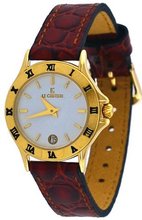 Le Chateau #2155L_WHT Brown Leather Band White Dial Slim Casual Dress