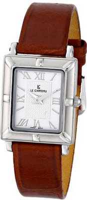 Le Chateau 3635AL_LEA_WHT Darvesi-Roman Collection All steel Leather Band