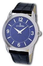 Le Chateau #7010M_BL Blue Dial Ultra Slim Leather Strap Dress