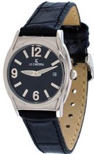Le Chateau #7014L_BLK Black Dial Slim Leather Band Dress
