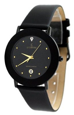 Le Chateau #955M_GUN Black Diamond Accented Dome Crystal Leather Dress