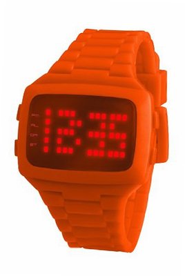 LED LED-OE-STP Unisex Digital Orange Dial And Pu Strap