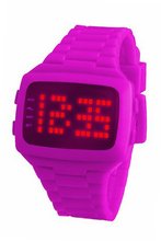 LED LED-PK-STP Unisex Digital Pink Dial And Pu Strap