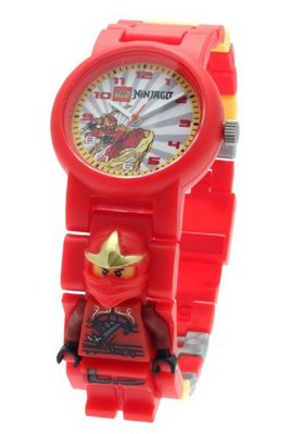 LEGO Ninjago Kai ZX Minifigure Children's Quartz with Grey Dial Analogue Display and Multicolour Plastic Link Strap 9006807