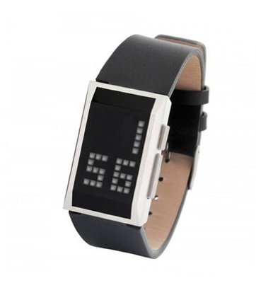 Lexon Mazz LED with Steel Case and White Luminous Numbers