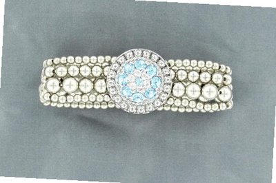 Lightning Ridge 29935 March Birthstone Concho Bracelet Aquamarine