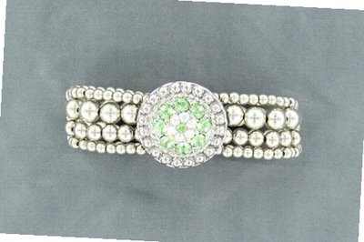 Lightning Ridge 29945 August Birthstone Concho Bracelet Peridot