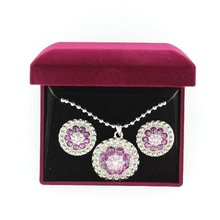 Lightning Ridge 29965 Rhinestone Concho Jewelry Set Silver/Purple
