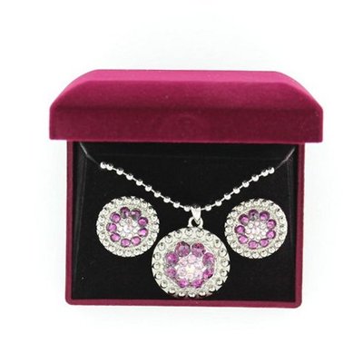 Lightning Ridge 29965 Rhinestone Concho Jewelry Set Silver/Purple