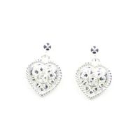 Lightning Ridge 30170 Crystal Heart Earrings Silver