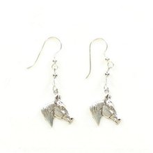 Lightning Ridge 30238 Horse Head Earrings Silver