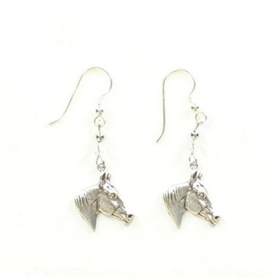 Lightning Ridge 30238 Horse Head Earrings Silver