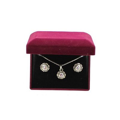 Lightning Ridge 30280 Rhinestone Star Concho Jewelry Set Silver