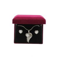 Lightning Ridge 30288 Winged Heart Jewelry Set Silver