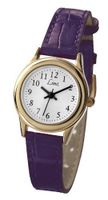 Limit Classic White Dial Gold Plated Case Purple Strap Ladies 6982
