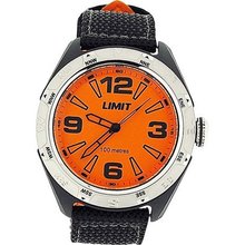 Limit Gents Analgoue Big Orange Dial 100M Water Resistant Nylon Strap 5403