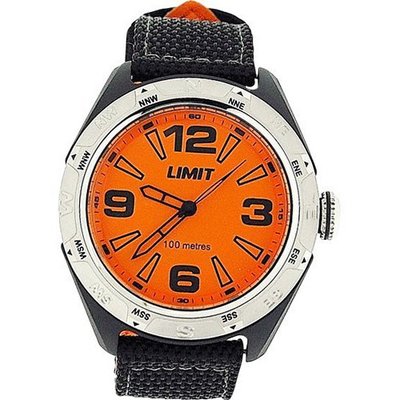 Limit Gents Analgoue Big Orange Dial 100M Water Resistant Nylon Strap 5403