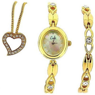 Limit Ladies , Bracelet & Stone Set Heart Pendant 16 Chain Gift Set 6667G