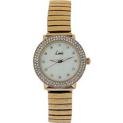 Limit Ladies Stone Set Bezel Mother Of Pearl Dial Rose Tone Expandabl 6942