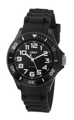 Limit Nitro Unisex Quartz with Black Dial Analogue Display and Black Silicone Strap 5473.01