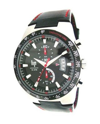 Lip Style 1059712 Chronograph Black Leather Strap