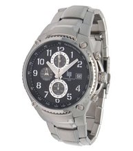 Lip Style Analogue Quartz 10513612 Silver Steel Strap Black Dial