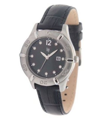 Lip Style Analogue Quartz 1075912 White Leather Strap White Dial