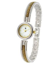 Lip Style Analogue Quartz 10838222 Two-Colour Brass Bracelet White Dial
