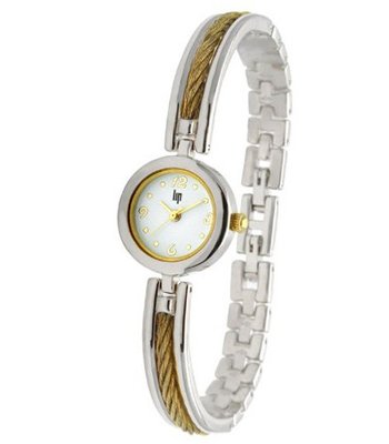 Lip Style Analogue Quartz 10838222 Two-Colour Brass Bracelet White Dial