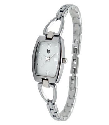 Lip Style Analogue Quartz 10838432 Silver Brass Bracelet White Dial