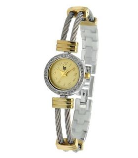 Lip Style Analogue Quartz 10838622 Two-Colour Brass Bracelet Beige Dial