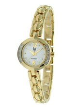 Lip Style Ladies 10 Diamonds Set Bezel Golden Plated Strap 10836212