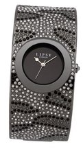 Lipsy Ladies Quartz with Black Dial Analogue Display and Black Bangle LP046