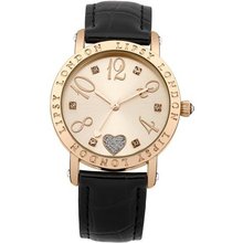 Lipsy LP113 Ladies Rose Gold and Black