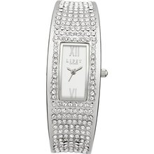 Lipsy LP119 Ladies Silver Curved Crystal Encrusted