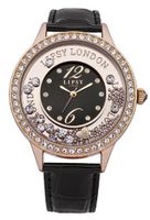 Lipsy LP160 Ladies Black and Rose Gold Floating Stones