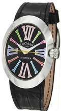 Donna Quartz Black Dial Interchangeable Leather Straps