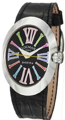 Donna Quartz Black Dial Interchangeable Leather Straps