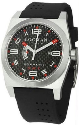 Stainless Steel Stealth Quartz GMT Black Dial Rubber Strap